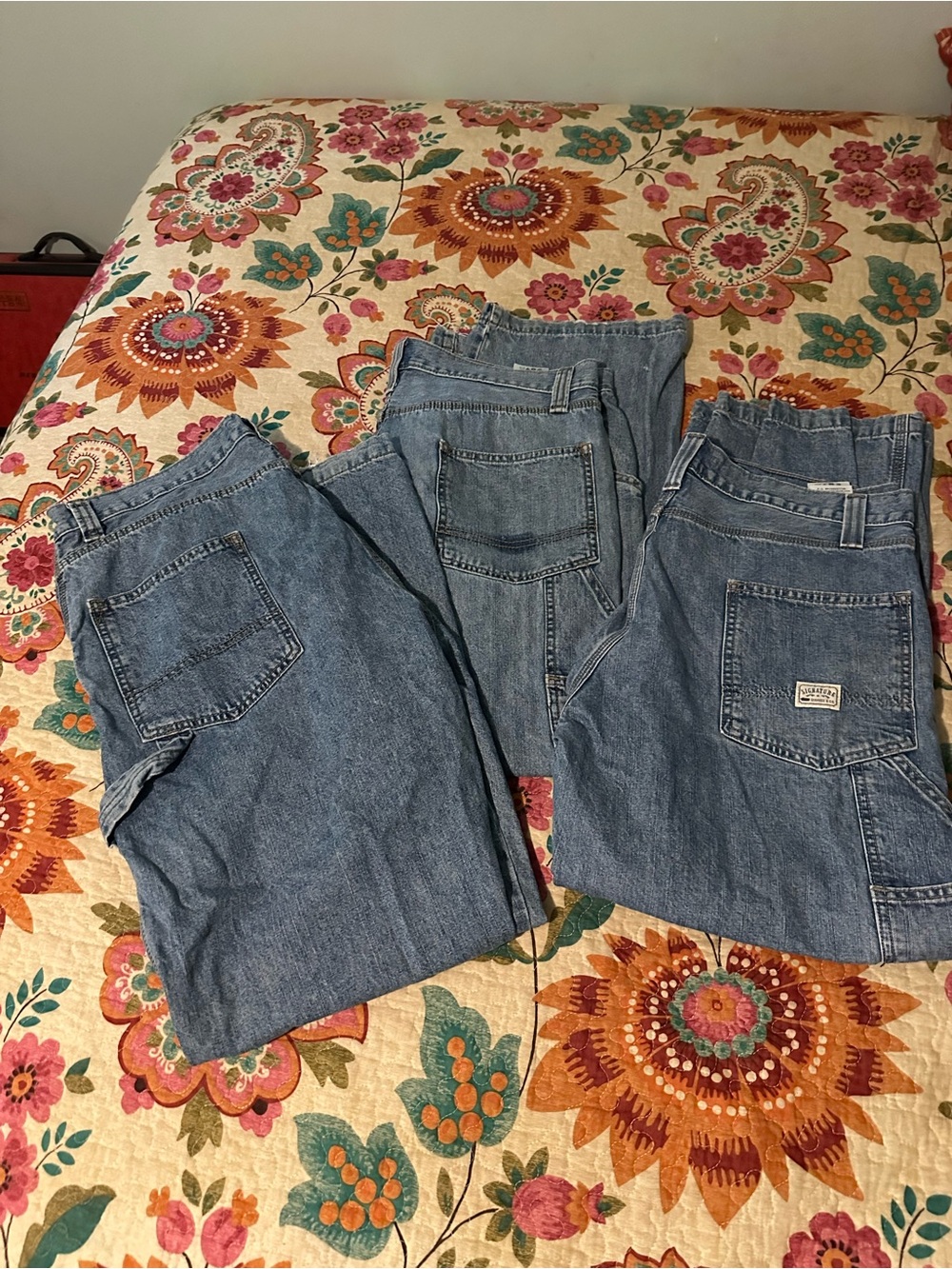 Signature by Levi Strauss Men's Blue Relaxed Denim Carpenter Pants